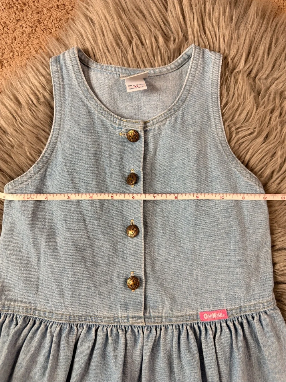 OshKosh B'gosh Light Blue Denim Button-Front Sleeveless Dress